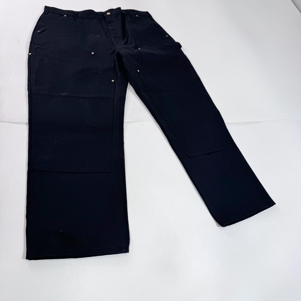Carhartt Pants Mens 42x30 Black Loose Fit Canvas Double Front Carpenter B01